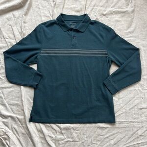 Vintage Van Heusen Teal Long Sleeve Polo Shirt